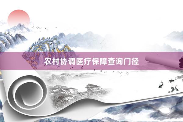农村协调医疗保障查询门径